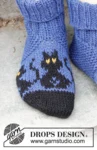 244-44 Bewitched Cat Socks by DROPS Design — Calcetines: 35/37, 38/40 y 41/43; pie: 22, 24 y 27 cm. La mostaza se utiliza para bordar los detalles. También agujas de doble punta de 4 mm. — 4