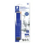 STAEDTLER Mars Lumograph Lápiz de grafito acuarelable, 3 + 1 ud. – Imagen principal
