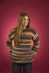 Suéter holgado para mujer EK3 de tejido fácil