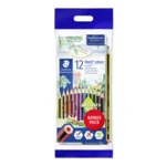 STAEDTLER Noris Club Lápices de Colores + Lápiz y Goma de Borrar, 12 + 2 piezas – Imagen principal