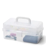 Caja de plástico con tapa Transparente 30,5 x 16,5 cm, 10 compartimentos