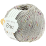 Lana Grossa Cool Wool Baby 357 Gris claro/Baya/Mora/Amarillo