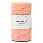 LindeHobby Macrame Lux, Rope Yarn, 2 mm 11 Rosa claro