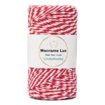 LindeHobby Macrame Lux, Rope Yarn, 2 mm 12 Rojo y blanco