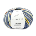 Katia Concept Kalevi Socks 202 Azul-Verde-Amarillo ocre