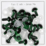 Go Handmade Ojos de seguridad, Verdes, Paquete mixto, 12 pares