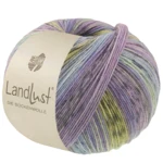 Lana Grossa Landlust Die Sockenwolle 618 Azul violeta/Jeans/Azul claro/Gris claro-/oscuro/Jade/Pistacho/Lila rayado