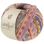 Lana Grossa Landlust Die Sockenwolle 826 Melocotón/Violeta/Verde primavera/Violeta/Gris/Crema/Terracota
