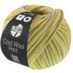 Lana Grossa Cool Wool Print 843 Beige verdoso/Lima/Verde grisáceo/Verde reseda