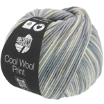 Lana Grossa Cool Wool Print 829 Blanco crudo/Gris plateado/Gris claro/Gris