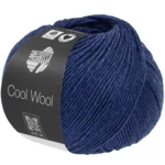 Lana Grossa Cool Wool Mélange 1504 Azul oscuro jaspeado