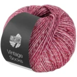 Lana Grossa Vintage Socks 1009 Rosa viejo/rojo geranio/burdeos jaspeado