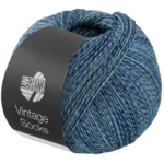 Lana Grossa Vintage Socks 1014 Marino/turquesa/gris/azul medianoche jaspeado