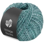 Lana Grossa Vintage Socks 1003 Menta/gris azul/vaqueros/petróleo jaspeado