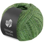 Lana Grossa Vintage Socks 1016 Verde claro/musgo/verde grisáceo jaspeado