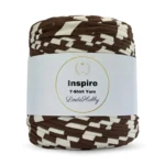 LindeHobby Inspire Print 50 Blanco crudo con rayas marrón oscuro anchas