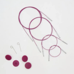 KnitPro Thin & Flex Cable, Violeta Swivel, 40–150 cm
