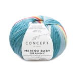 Katia Concept Merino Baby Granny 503 Verde pastel-azul pastel-amarillo pastel
