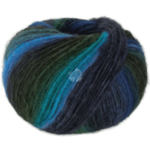Lana Grossa Bomba 05 Petróleo oscuro/verde petróleo/azul/violeta/azul medianoche/verde
