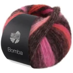 Lana Grossa Bomba 02 Rosa/fucsia/coral/mora/rojo grisáceo/rosa grisáceo/gris oscuro