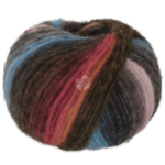 Lana Grossa Bomba 01 Gris oscuro/mora/naranja/amarillo-/verde oscuro/azul