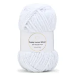 LindeHobby Fuzzy Chenille Silver Lurex 01 Blanco