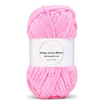 LindeHobby Fuzzy Chenille Silver Lurex 48 Rosa neón claro
