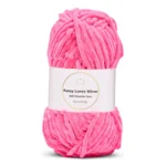 LindeHobby Fuzzy Chenille Silver Lurex 49 Rosa neón