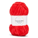 LindeHobby Fuzzy Chenille Silver Lurex 11 Rojo sangre