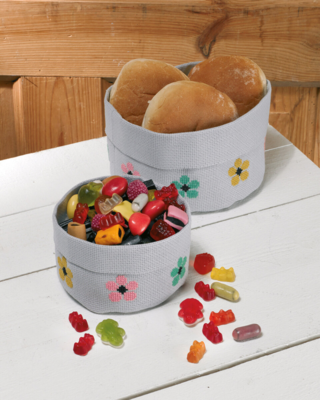 Kit de bordado Cesta grande con flores 17 Ø