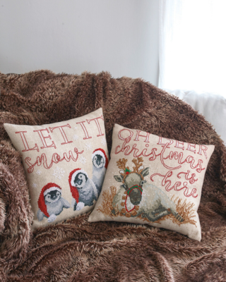 Kit de bordado Let it snow 40 x 40 cm