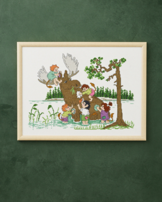 Kit de bordado, lavado de alce 40 x 30 cm