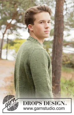260-39 Greenstone Sweater by DROPS Design