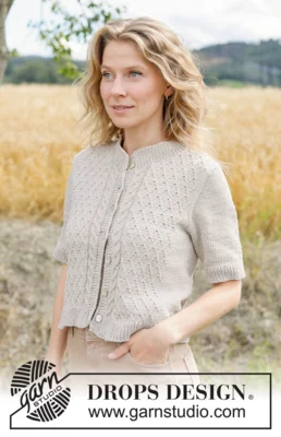 268-23 Crossing Sand Cardigan by DROPS Design