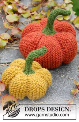 Extra 0-1170 The Patch by DROPS Design — Calabazas de punto en DROPS Nepal para decorar Halloween. El kit incluye el hilo para las dos calabazas del patrón. — 1