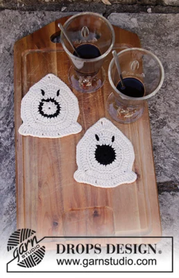 Extra 0-1425 Boo and Boo-Hoo by DROPS Design — Fantasmas de ganchillo para Halloween. Cada fantasma utiliza unos 18 g; el kit vende ovillos completos. — 1