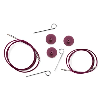 KnitPro Cables Plateados de Color Púrpura (40-150 cm)