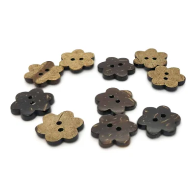 HobbyArts Botones de Madera Flor 17 mm, 10 piezas