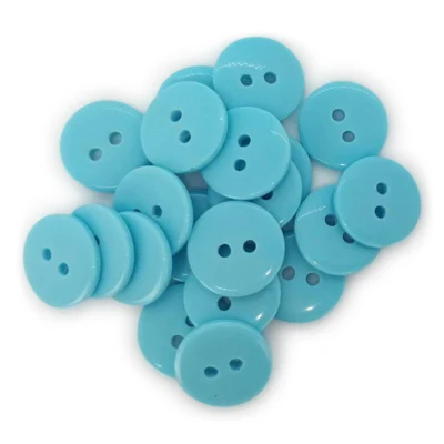 HobbyArts Botones redondos de plástico azul bebé, 20 piezas