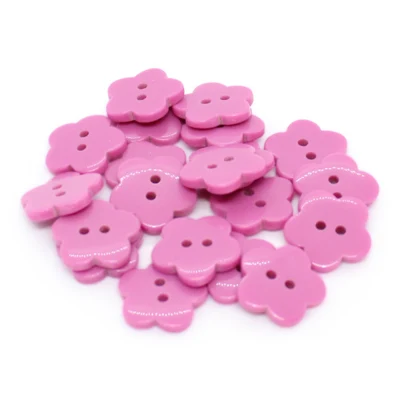 HobbyArts Botones de flores de plástico Pink 15 mm, 20 piezas