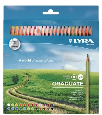 Lyra Graduate Lápices de colores en caja de metal, 24 piezas