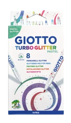 Giotto Turbo Pasteles Rotuladores Glitter, 8 piezas