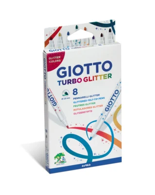 Giotto Turbo Rotuladores Glitter, 8 piezas