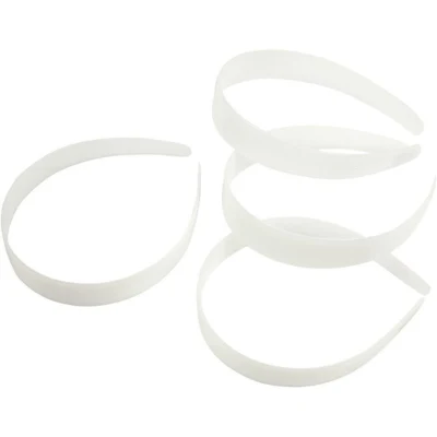 Bandas para el cabello de plástico blanco, 25 mm