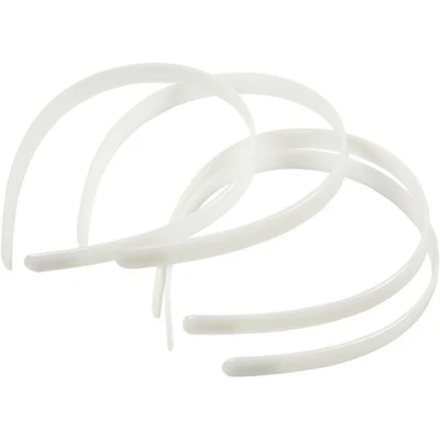 Bandas para el cabello de plástico blanco, 13 mm