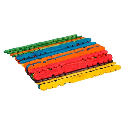 Palos de construcción Abedul 11,4 cm, varios colores, 30 uds.