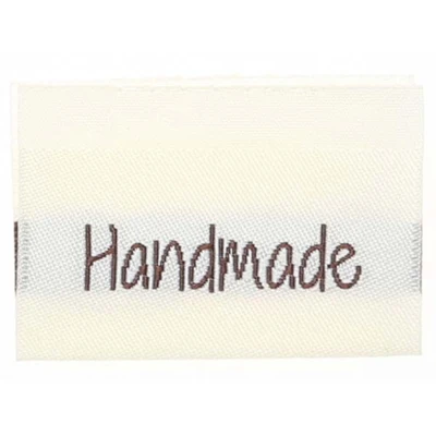 Go Handmade Etiqueta tejida, doble cara, 35 x 19 mm, 10 piezas