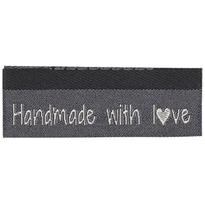 Go Handmade Etiqueta tejida, de doble cara, 50 x 11,5 mm, 10 piezas