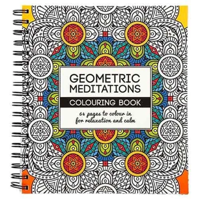 Libro para Colorear Meditaciones Geométricas 19,5 x 23 cm, 64 páginas