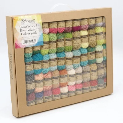 Paquete de colores Sheepjes Stone Washed y River Washed - 58x10g